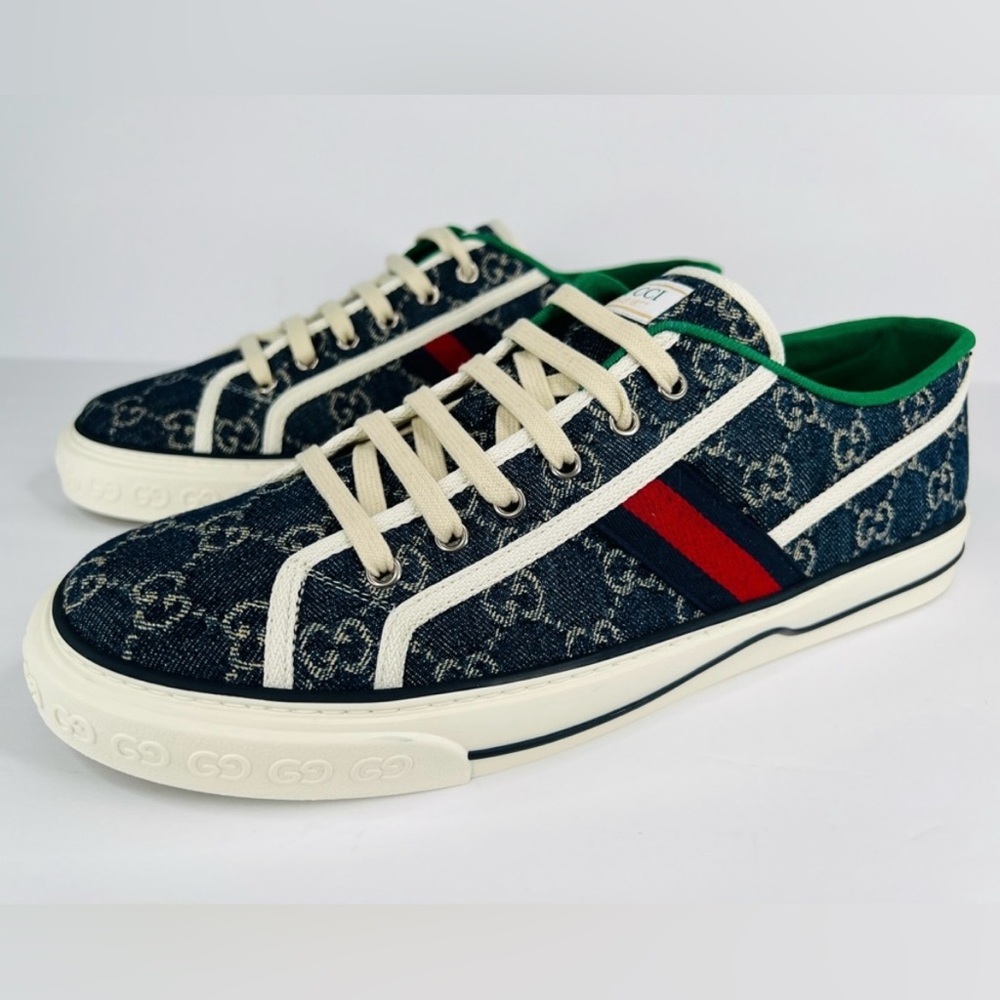 Gucci Tennis 1977 GG Supreme Denim Jacquard Logo Sneaker G 13 - US 13.5 - EU 47 - Picture 11 of 11